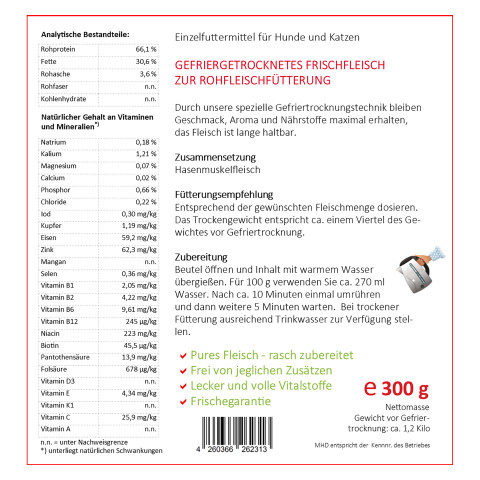 Hond Kat Accessories B.A.R.F. BARF haas 300g 1 Stuk -2- Anifit