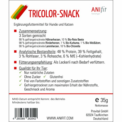 Cat Dog Accessories Snacks Tricolor-Snack 35g 1 Piece -3- Anifit